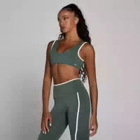 Mp Damen Velocity Kontrast Sport Bh mit Doppelter Lage – Wolkengrün S