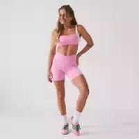 Mp Damen X Tatiana Contrast Dipped Waist Shorts Pretty Pink Xs