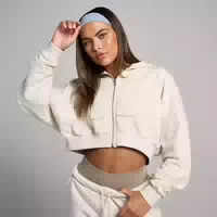 Mp Damen Applique Kapuzenpulli mit Verkürztem Schnitt mit Reißverschluss – Knochen Xl