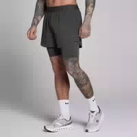 Mp Herren Hybrid 5 2 In 1 Shorts Schwarz Verwaschen Xxxl