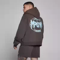 Mp Lift Oversized Loopback 2 Way Zip Hoodie Für Herren – Schokolade M