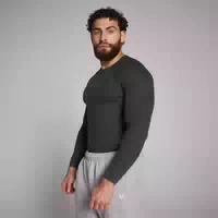 Mp Herren Origin Geripptes Langärmeliges Shirt In Muskelpassform – Verwaschenes Schwarz Xxl