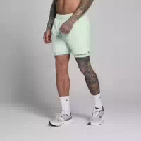 Mp Herren Training 5 2 in 1 Woven Shorts Hellgrün l