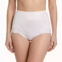 Mysanity Postpartum Miederhose mit Spitzeneinsätzen Weiß