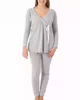 Mysanity Stillpyjama aus Baumwolle, Grau Melange