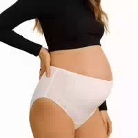 Mysanity Umstands Slip mit Hoher Taille aus Besticktem Tüll Hellblau