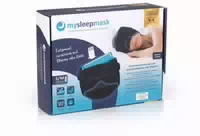 Mysleepmask Schlafmaske l Xl Schwarz Blau Inkl 2 Gelpads & 2 Paar Ohrstöpsel