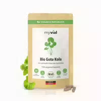 Myvial Bio Gotu Kola Kapseln 120 Stück Centella Asiatica Tigergras, Brahmi Vegan
