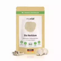 Myvial Bio Hericium Kapseln Lionsmane 120 Stück mit 400 mg Pro Kapsel Vegan