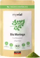 Myvial Bio Moringa Pulver Blattpulver aus Moringa Oleifera Fein Vermahlen