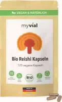 Myvial Bio Reishi Kapseln Reines Fruchtkörperpulver des Reishi Pilzes 800 mg Hochdosiert