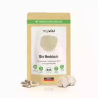 Myvial Bio Hericium Kapseln Lionsmane 120 Stück mit 400 mg Pro Kapsel Vegan