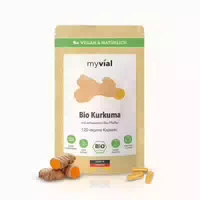 Myvial Bio kurkuma 120 Kapseln schwarzem bio Pfeffer Vegan 120 St