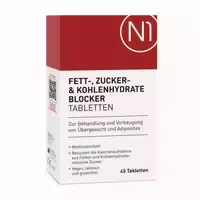 N1 Fettblocker Tabletten – zum Abnehmen & zur Gewichtsreduktion, Reduziert Kalorienaufnahme, Unterstützt Sättigungsgefühl & Verringert Appetit