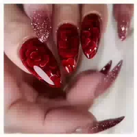 Kunstnägel 24 Mandel Stiletto Acryl Pink Rot French Pink& 1 st