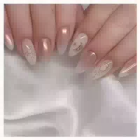 Nägel Aurora Mandel Kurz Glossy Moon Stars French 12 Aurora& 1 st