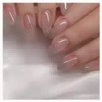 Nägel Glitzer Nude Mandel Oval French Aufklebbar 12glitter&a 1 st