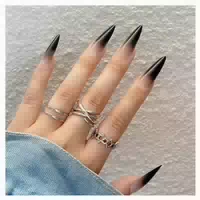Nägel Künstliche Stiletto Schwarz 24 Stück 12black&stile 1 st