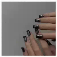 Nägel Press On Chrome Spiegel Eckig Kurz Acryl 24 Metallic S 1 st