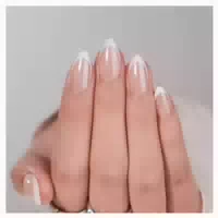 Braune Mandel Press On Nägel Glänzend French Tips Akrylnägel 1 st