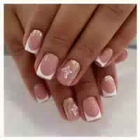 Nägel Press On Jelly Gel 24 Fake French Blumen Design J 1 st