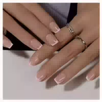 Nägel Press On Kurz Eckig 24 Französisch Nagelkleber g 1 st