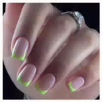 Nägel Presson Softgel French Tip 30er Fullcover Eckig Neon g 1 st