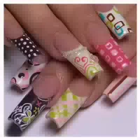 Nagel 24 Stück Lang Quadratisch Press On Bunt French Tip 1 st