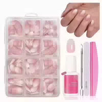 Nagel Tips 240er Französisch Fullcover Aufkleben Weiß Rosa P 1 st