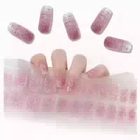 Nagelfolie Gel Uv Selbstklebend Halbgehärtet 22pcs Rosa Glit 1 st