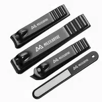 Nagelknipser Set Edelstahl Schwarz Scharfe Schräge Zehennage 1 st