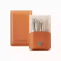 Nagelknipser Set mit Nagelfeile und Ledertasche, Hochwertige 1 st