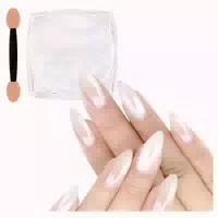 Nagelpulver Chrom Aurora Glitter Spiegeleffekt Perle Perlwei 1 st
