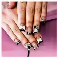 Nagelspitze 24 Kurze Quadratische Press On Zebra Blumen Schw 1 st