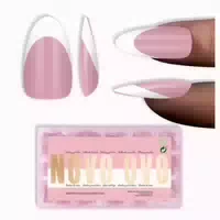 Square French Tip Press On Nails mit Strass und Schleifendes 1 st