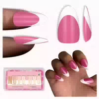 Nagelspitzen Acryl Medium Almond White French Tip Rose Pink 1 st