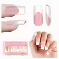 Nagelspitzen French Medium Almond White French Tip Baby Pink 1 st