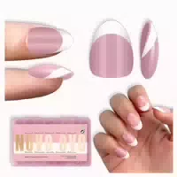 Nagelspitzen Almond Extra Short White French Tip Berry Pink 1 st