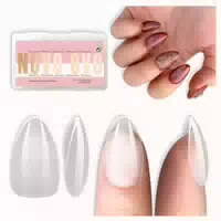 Nagelspitzen Mandel Gel Short Almond Thick Clear Nail Tips 2 1 st