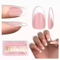Nagelspitzen Oval Medium Oval White French Tip Berry Pink 24 1 st