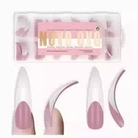 Nagelspitzen Xxl Curved Almond Stiletto French Tip Nail Tips 1 st