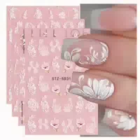Nagelsticker 3d Blumen Frühling 4 Blatt Selbstklebend 1 st