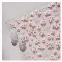 Nagelsticker 3d Selbstklebend Blumen Weiß Rosa für Maniküre 1 st