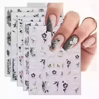 Nagelsticker 3d Selbstklebend 6 Blatt Bunte Blumen für Nagel 1 st