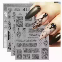 Nagelsticker 3d Blumen Selbstklebend 4 Blatt 1 st