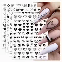 Nagelsticker 8 Blatt Valentinstag Selbstklebend Schwarze Her 1 st