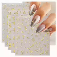 Nagelsticker Goldene Blumen 8 Blatt Selbstklebend 1 st