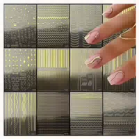 Nagelsticker Goldene Linie French Tip 12 Blatt Selbstklebend 1 st
