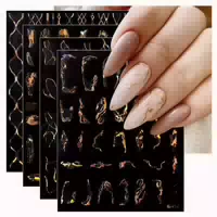 Nagelsticker Marble Line 9 Blatt Selbstklebend Nailart Gold 1 st