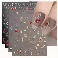 Nagelsticker Herz Blumen Selbstklebend Nail Art 9 Blatt 1 st